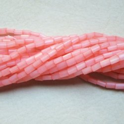 画像2: 20pcs 5×3.5 Pink flat tube beads
