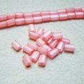 20pcs 5×3.5 Pink flat tube beads
