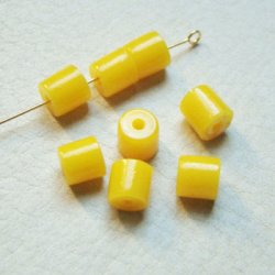 画像1: 10pcs 7.5mm yellow tile beads