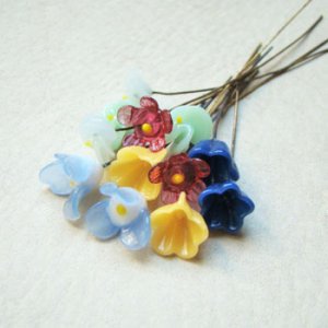 画像4: 9~10mm cup flower pin "Navy "
