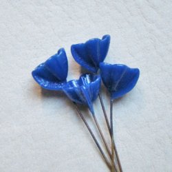 画像2: 9~10mm cup flower pin "Navy "