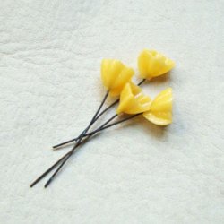 画像3: 9~10mm cup flower pin "Yellow "
