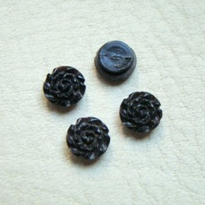 画像1: 8mm Black Rose cabochon