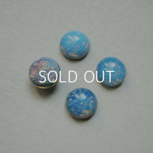 画像1: 9mm faux "Blue Fire Opal" Cabochon
