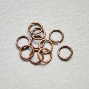 画像1: 10pcs dark brass 7.6mm jump ring
