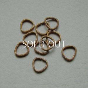 画像1: 2pcs brass 9×9 textured "D" ring