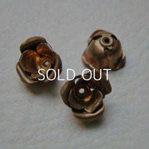 画像1: aged brass 2-layered flower