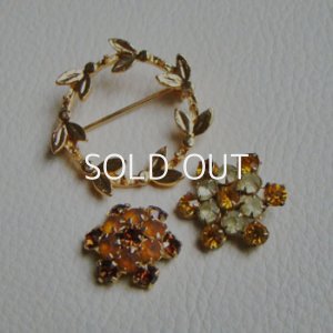 画像1: Wreath Brooch & Rhinestone Finding set