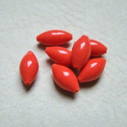 画像1: 2pcs "Coral" 12×6 rice beads