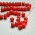 6pcs "Coral Red" 5~6mm baroque beads
