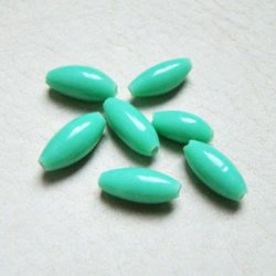 画像1: 2pcs "Opaque Green" 12×6 rice beads