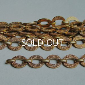 画像1: brass 12mm embossed plate link chain
