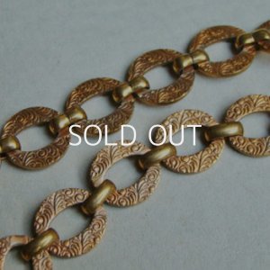 画像2: brass 12mm embossed plate link chain