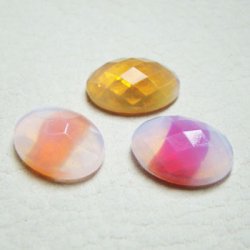 画像2: 18×13 oval  "White Opal / Orange Givre"