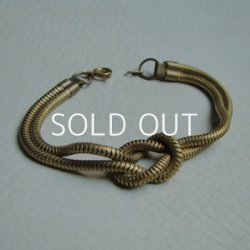 画像1: brass snake chain knot bracelet