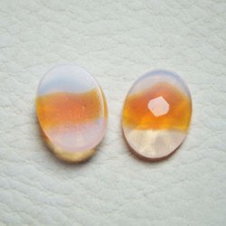 画像1: 18×13 oval  "White Opal / Orange Givre"