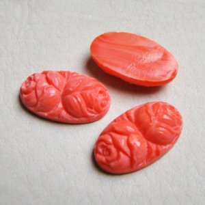 画像1: 24×14 oval Coral Rose cabochon