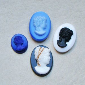 画像3: 18×13 oval  "White / Black" lady cameo