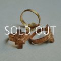 brass floral cross ring