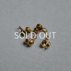 画像1: 2pcs Gilt brass 3mm bead tip