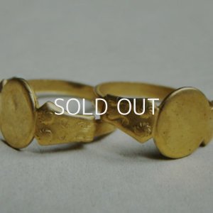 画像2: brass oval flat pad ring base