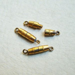 画像1: 2pcs brass 3.5×16.5 screw clasp