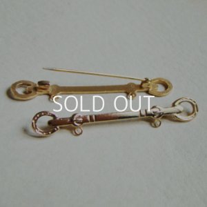 画像1: 14K GP Horse shoe Bar brooch finding