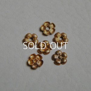 画像1: 3pcs brass 5-petal flower stamping