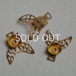 画像1: brass Leaf filigree setting connector