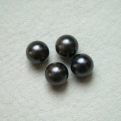 画像1: 4pcs 8mm No-hole pearl "Charcoal"