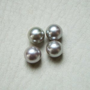 画像1: 4pcs 8mm No-hole pearl "Light Gray"