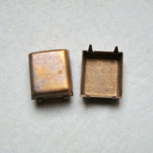 画像1: dark brass 14×12 rectangle CB setting
