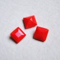 8mm square "Opaque Red"