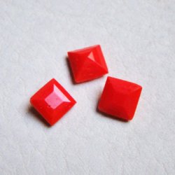 画像1: 8mm square "Opaque Red"
