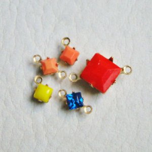 画像2: 4pcs 4mm square "Capri Blue"