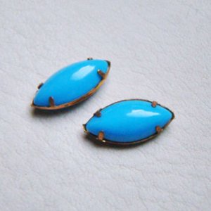 画像1: 2pcs SW 15×7 navette preset "Turquoise"