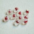 10pcs plastic 8mm faceted "Clear/ Burgundy"