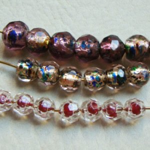 画像2: 10pcs plastic 8mm faceted "Clear/ Burgundy"