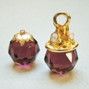 画像2: 18mm amethyst faceted ball beads