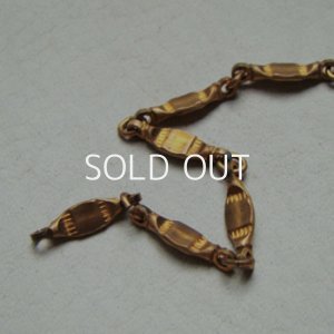 画像2: brass embossed oval connector link chain