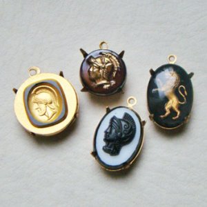 画像4: 18mm Gold / Black warrior intaglio