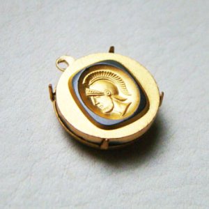 画像2: 18mm Gold / Black warrior intaglio