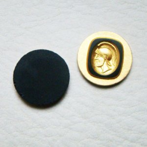 画像1: 18mm Gold / Black warrior intaglio