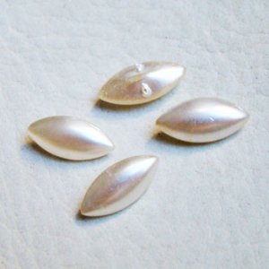 画像1: 2pcs 15×7 NAVE Off-White pearl