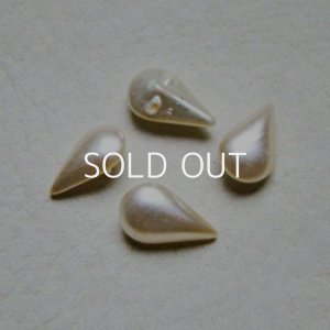 画像1: 2pcs 13×7.8 TEAR Off-White pearl
