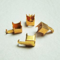 画像1: 2pcs brass 4mm chain end connector
