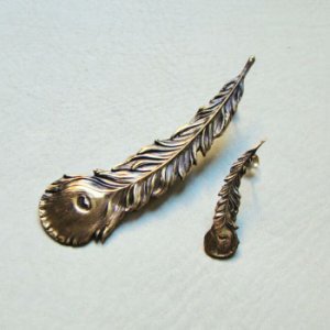 画像3: AB Peacock feather pierce finding