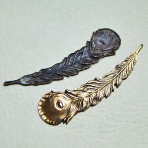 画像1: AB Peacock feather stamping