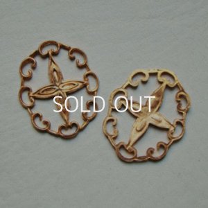 画像1: 27x22 oval Cross open cut stamping