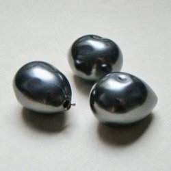 画像1: 29x22 Charcoal blown drop pearl